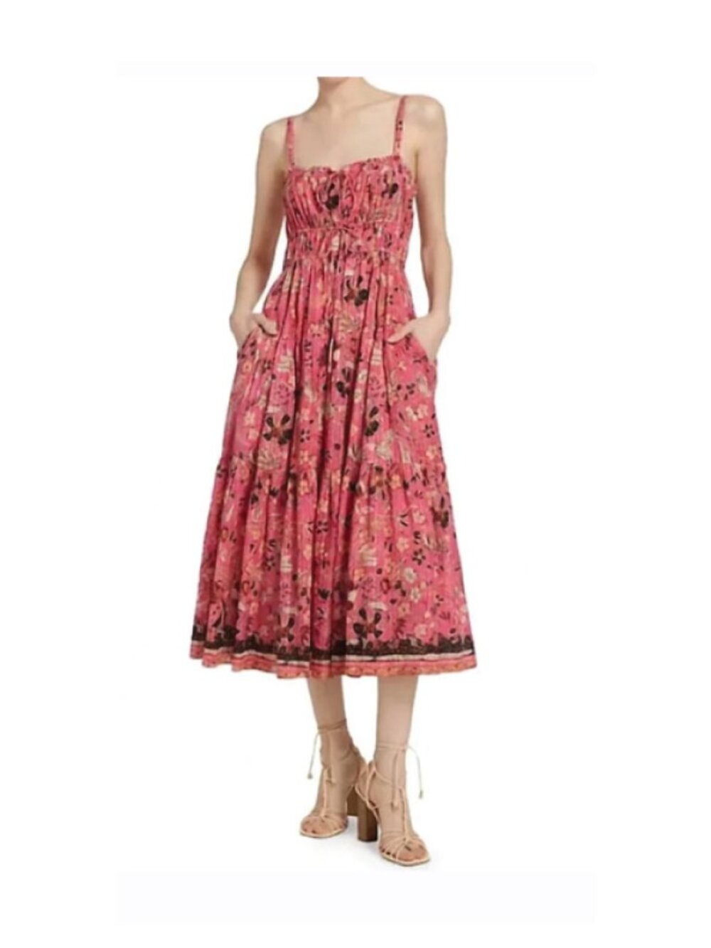 ULLA JOHNSON anisa midi dress in hollyhock Sz 0